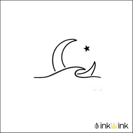 Moon & Wave Tattoo