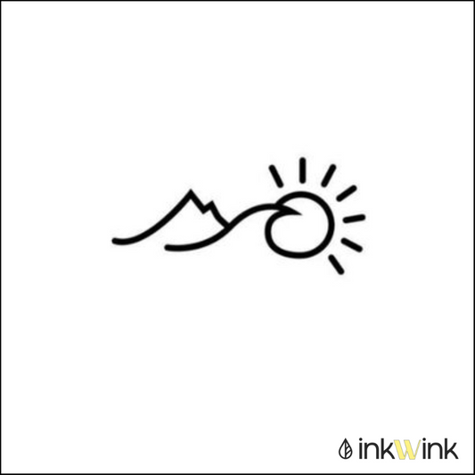 Mountain, Sun And Moon Tattoo