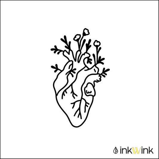 Real Heart with Flowers