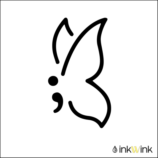 Semicolon Butterfly Tattoo