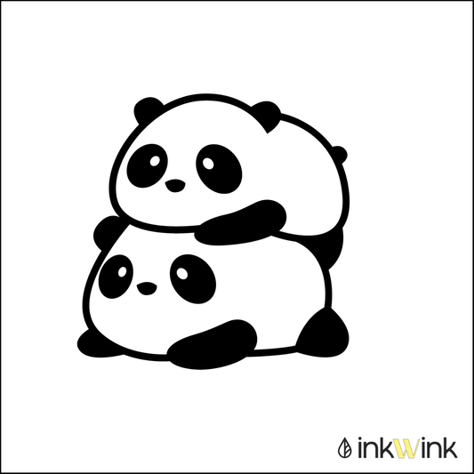 Two Pandas Lying Down