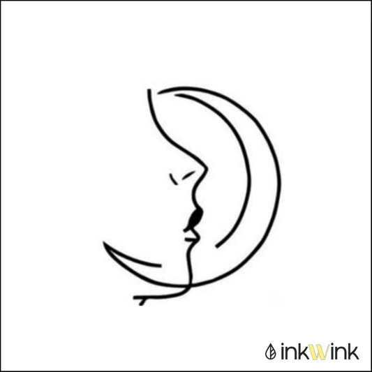 Moon & Face Tattoo