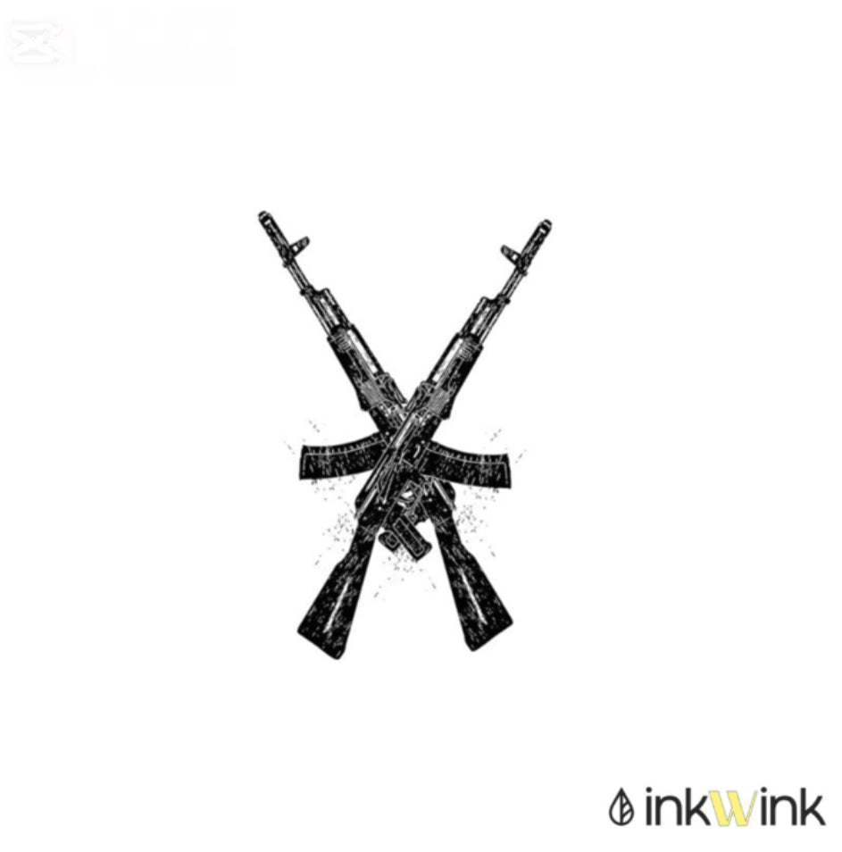 Two crossed AK-47 rifles