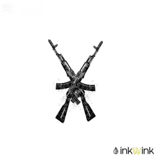 Two crossed AK-47 rifles